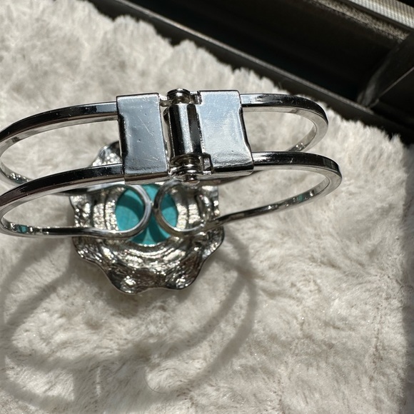 Turquoise Silver Bangle Bracelet - Picture 7 of 12